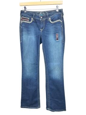 Ariat Turquoise Western Rhinestone Bling Bootcut Jeans Womens 29R